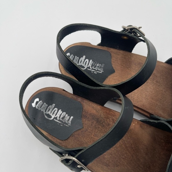 Sandgrens Hand Crafted Milan Wood Nubuck Leather Clog Sandals Sz 40 US 9-9.5 - Picture 9 of 16